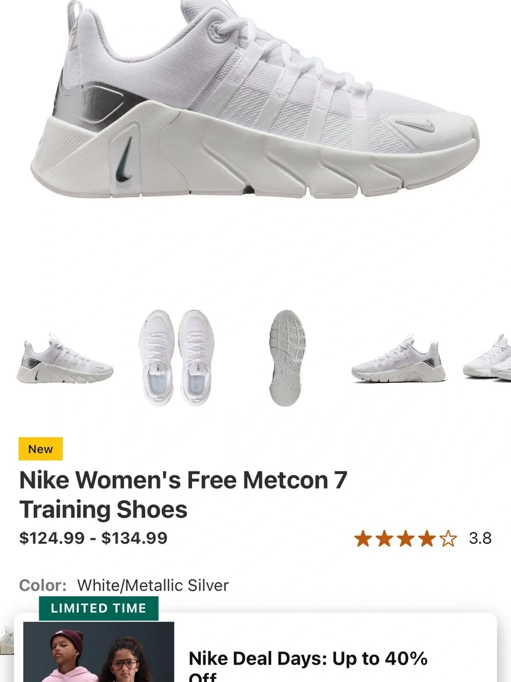 Nike Women’s All-White Athletic Sneakers